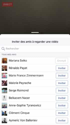 Inviter des amis facebook