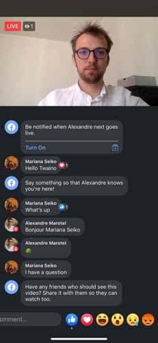 Les commentaires facebook live