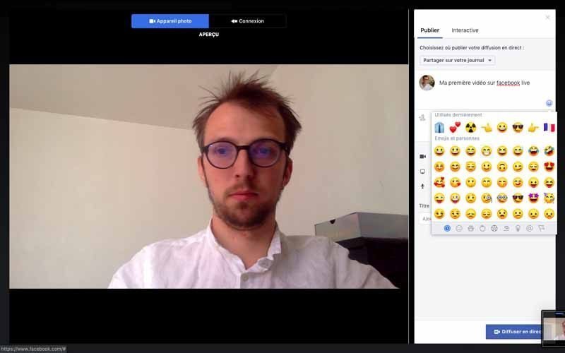 Mettre un emoticon dans facebook live