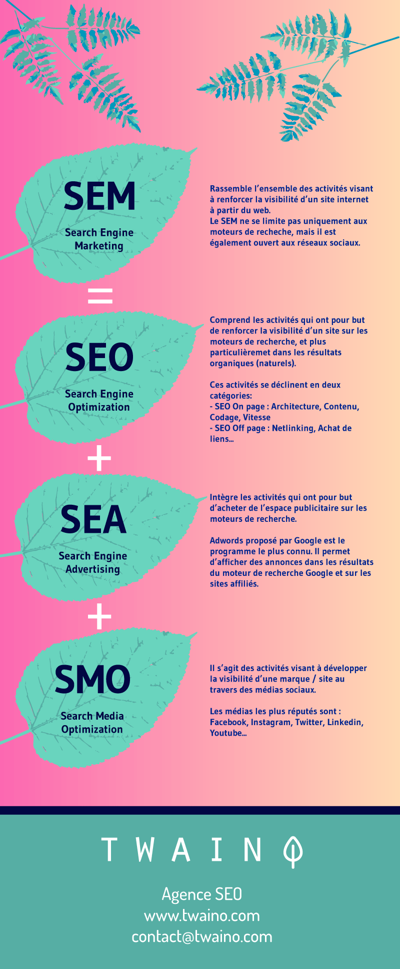 SEO SEA SMO SEM infographie