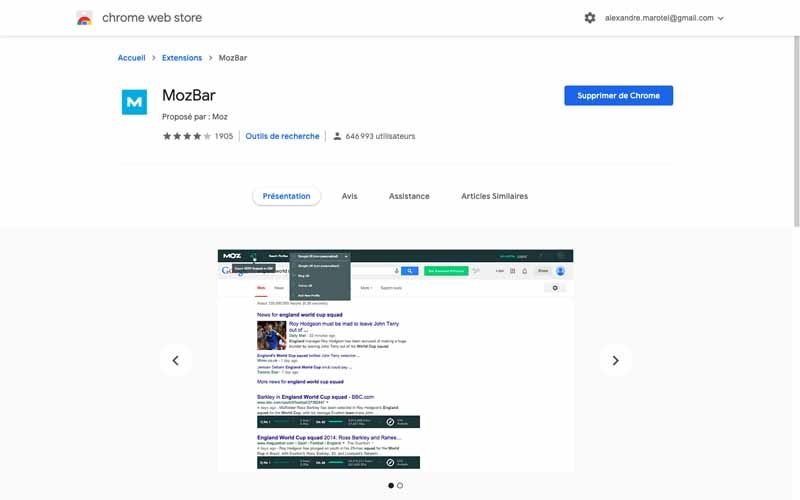 Extension Chrome de MOZ
