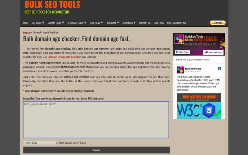 Age du domaine avec Bulk SEO