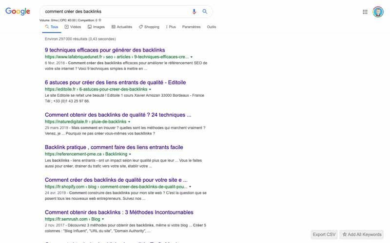 Requete comment creer des backlinks