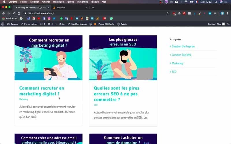 Site Web apres un mois de demarrage Twaino Articles de Blog