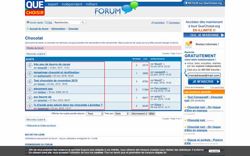 Regarder les themes de Forums