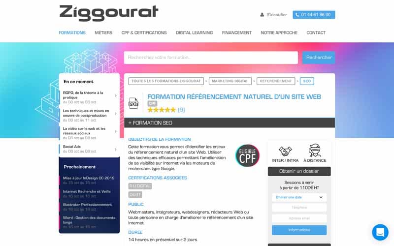Ziggourat formation referencement naturel