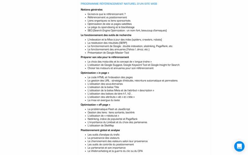 Ziggourat Programme de formation referencement naturel