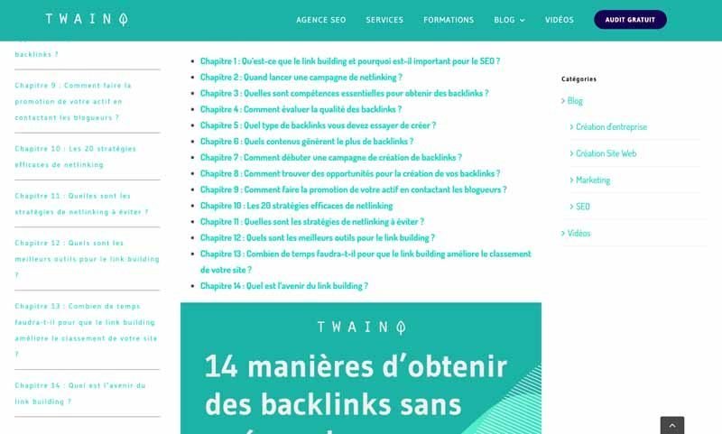 Création de menu pour faciliter la navigation