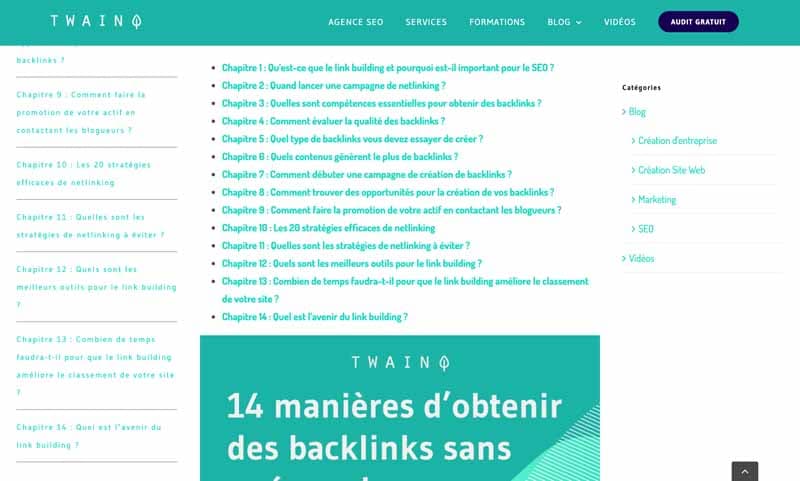 Creation de menu pour faciliter la navigation