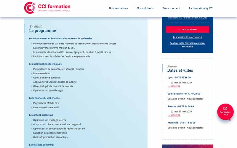 CCI Formation le referencement naturel niveau avance