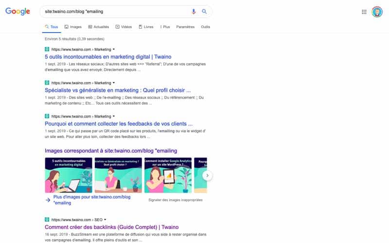 Trouver des contenus sur votre blog