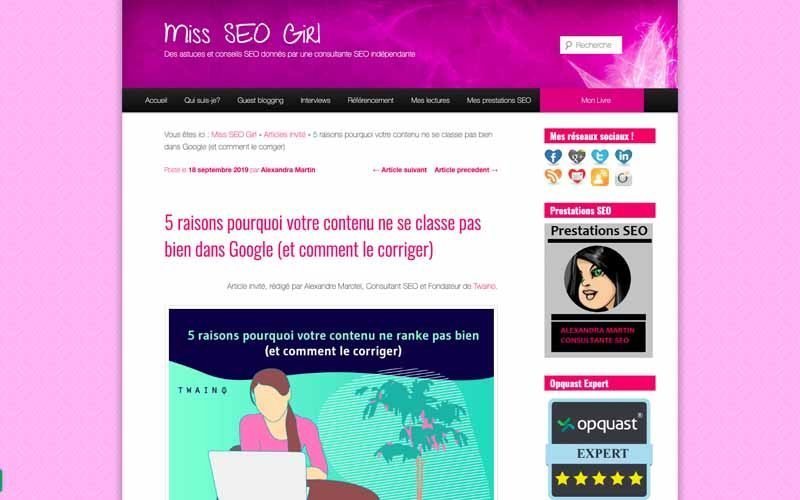 Blog Miss SEO girl