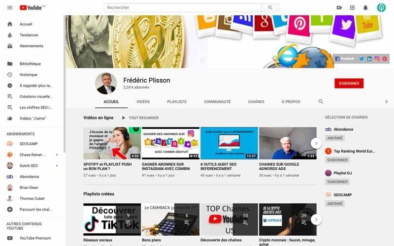 Chaine Youtube Frederic Plisson