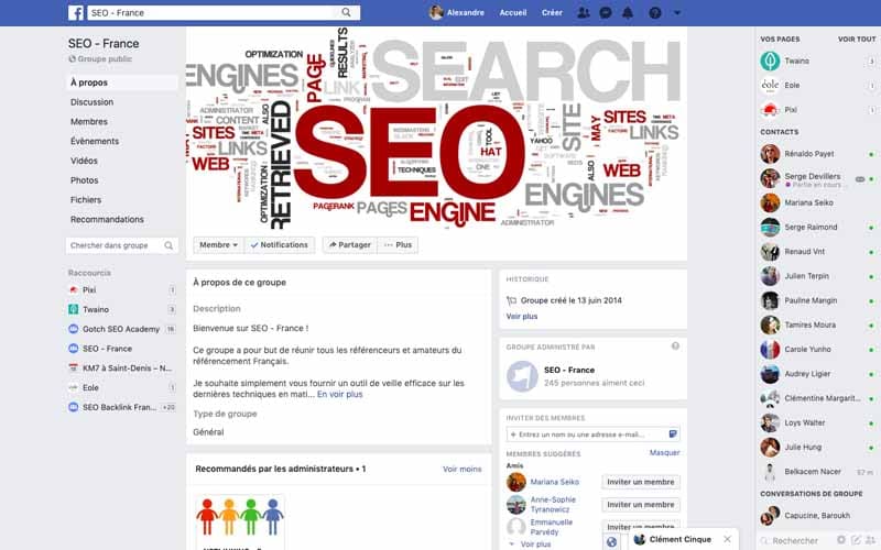 Page Facebook SEO France