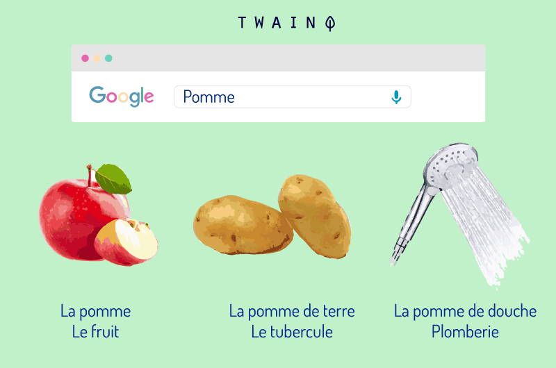 Taper pomme dans google