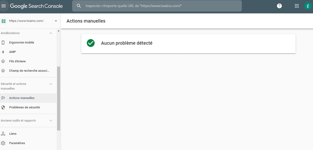 Action manuelle aucun probleme detecte