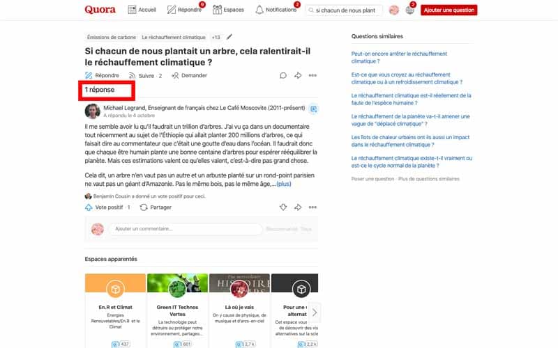 Quora apporter plus de reponses a des questions