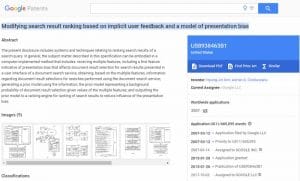 Brevet de Google en 2015 sur le classement des resultats en tenant compte des commentaires des utilisateurs