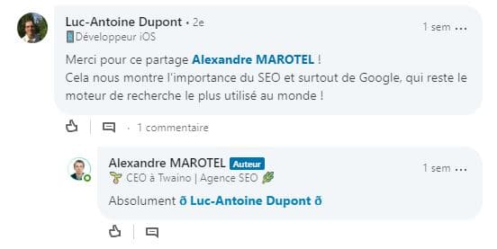 Retours sur LinkedIn 10