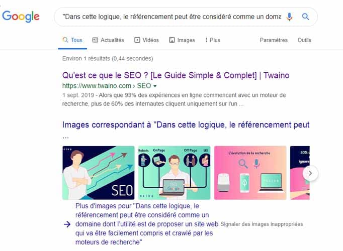 Detecter les contenus scraper