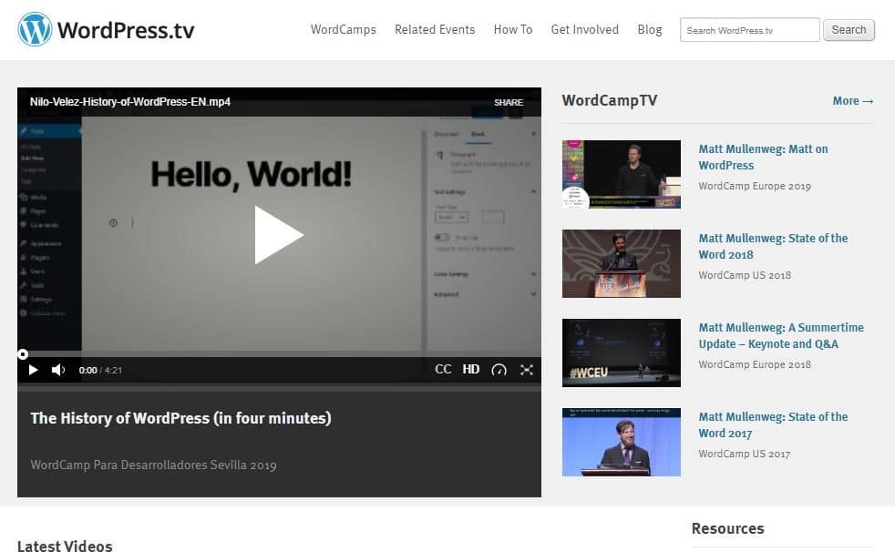 WordPress tv