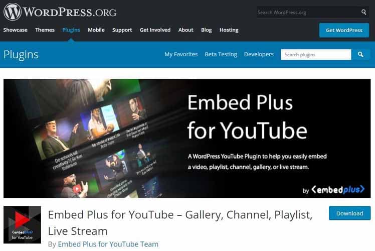 Installer et activer le Plugin YouTube Embed