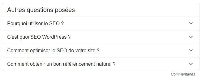 Google autres questions posees