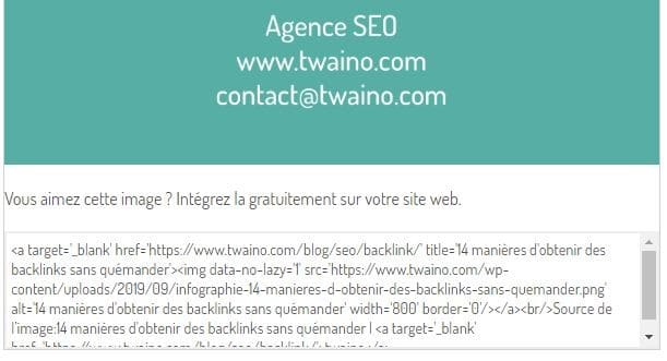 Regler la largeur de la fenser de code pour generer un code embed