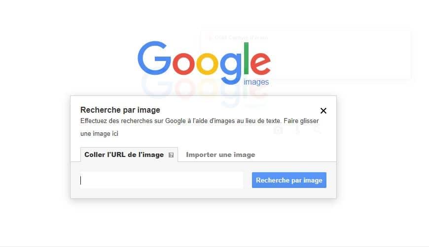 Coller l URL de l image dans Google Images