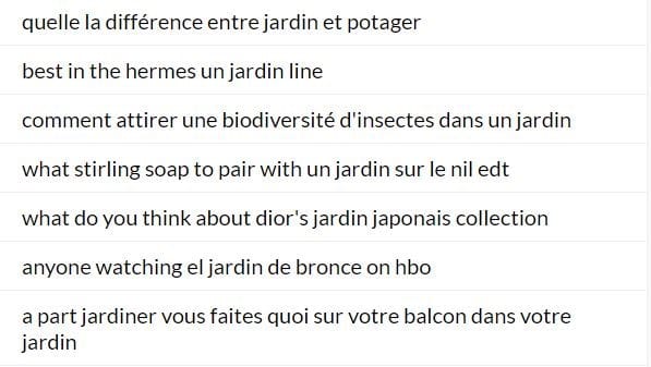 Idee de mots cles en francais avec QuestionDB