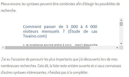 Apercu du Google Doc integre dans un article apres reglage de la taille