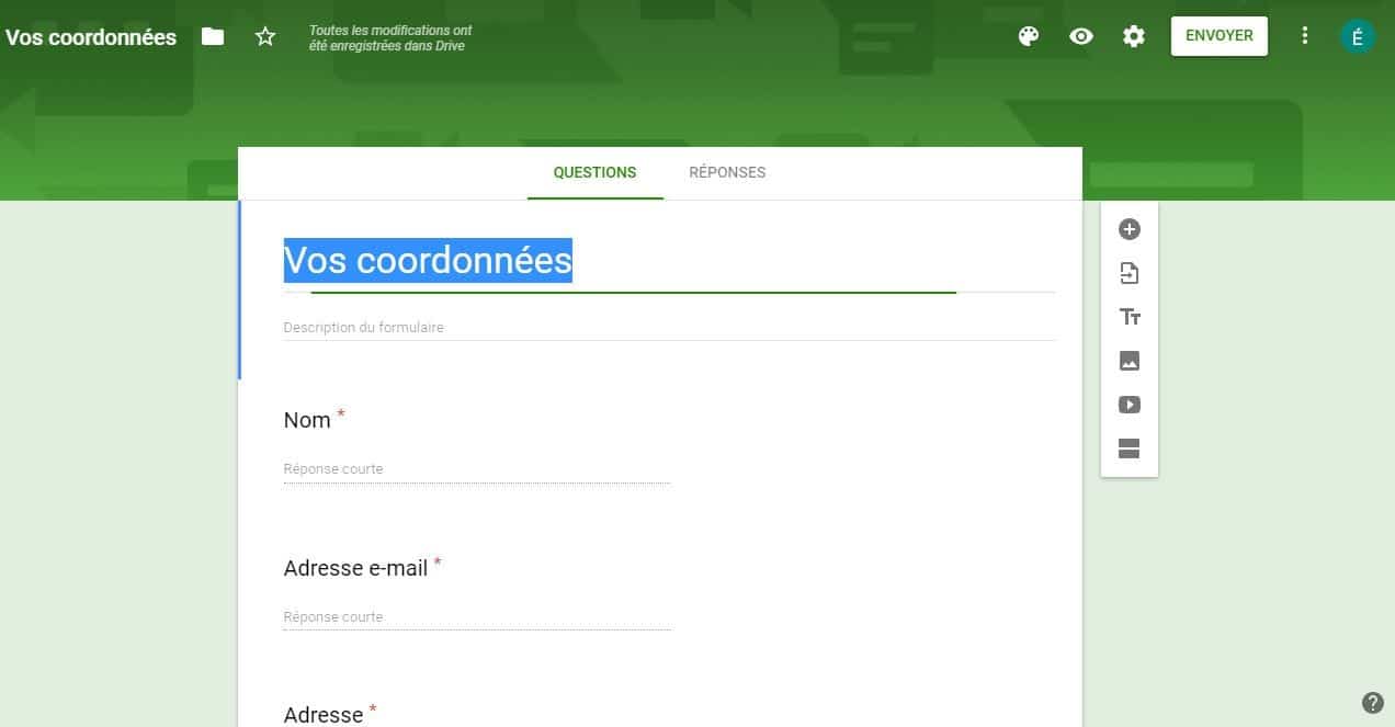 Integrer un Google form dans votre article