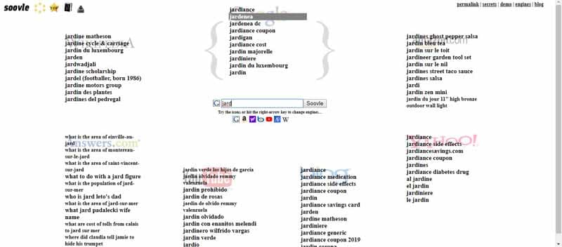 Recherche de mots cles avec Soovle