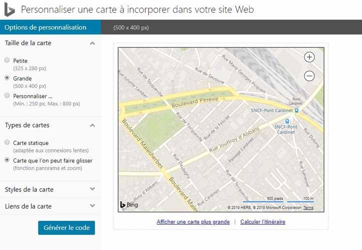 Integrer Bing Maps dans un article 2