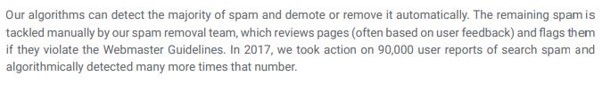 Google peut detecter les spam et les retrograder automatiquement