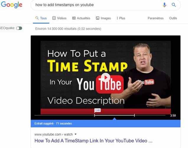 Video featured snippet