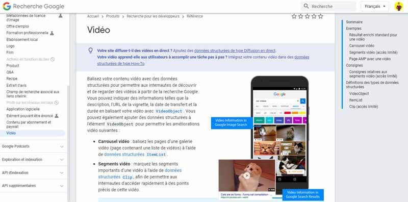 Guide de Google sur la video