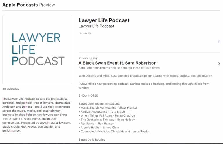 Podcast d avocat sur iTunes