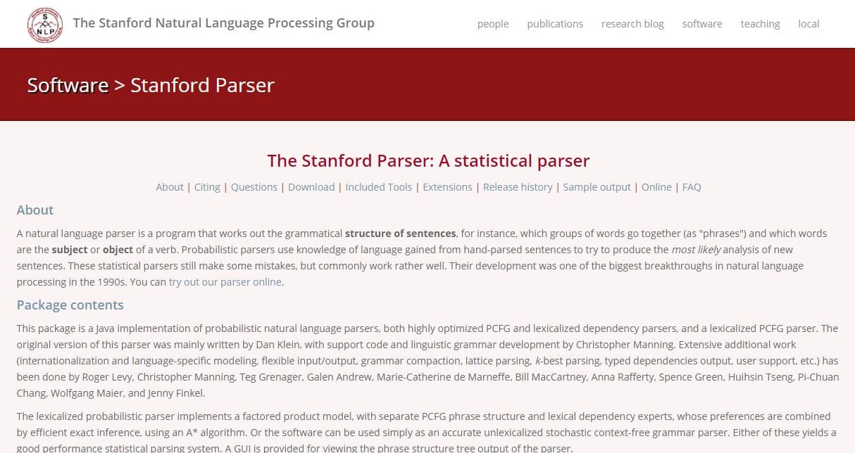 Le Stanford Parser NLP