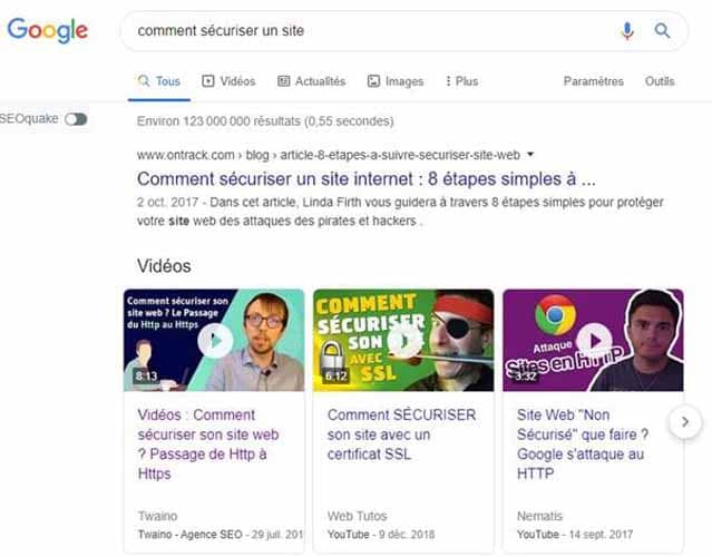 Les videos attirent plus l attention dans les SERPs