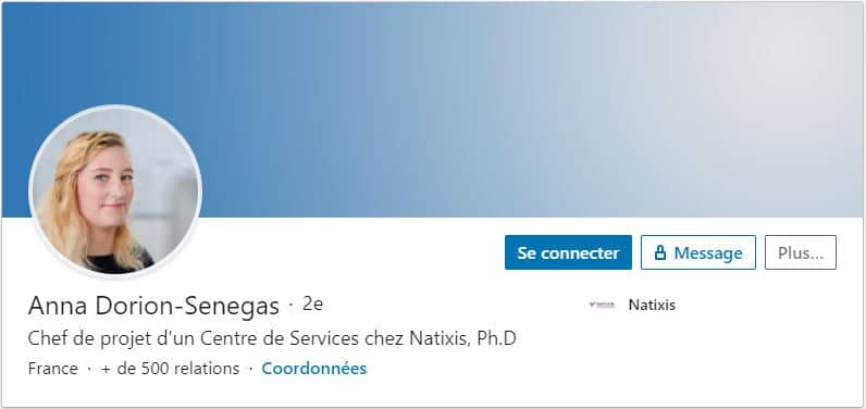 Profil LinkedIn Anna Dorion Senegas