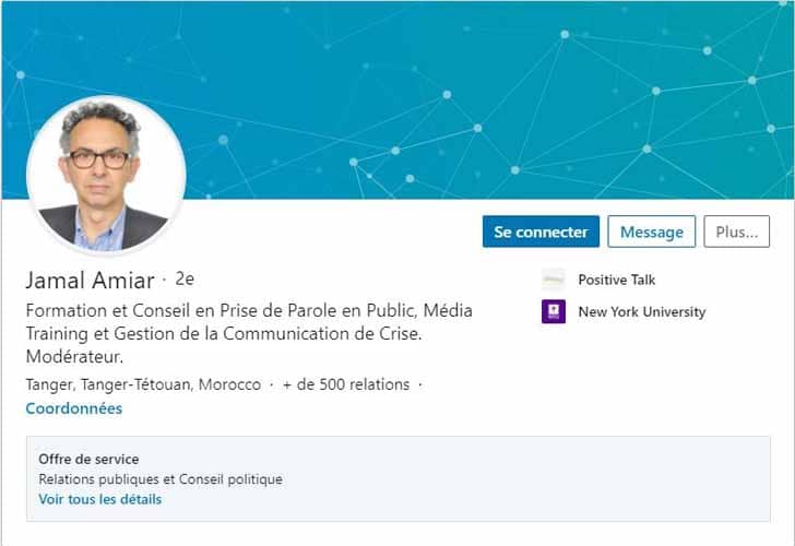 Profil LinkedIn Jamal Amiar