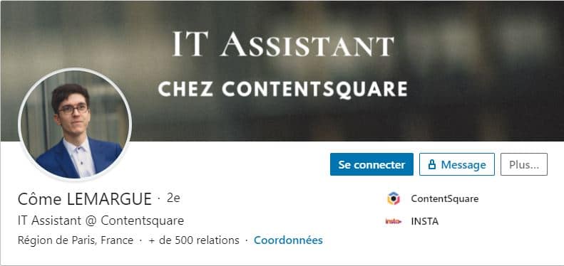 Profil LinkedIn Come LEMARGUE