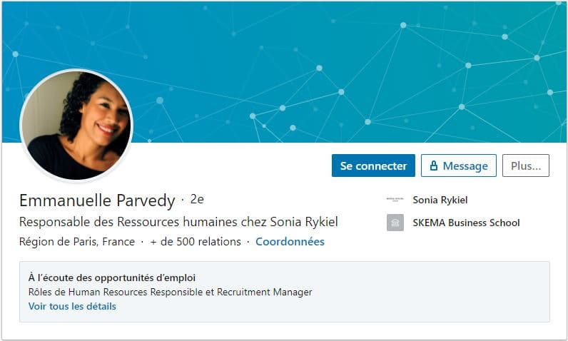 Profil LinkedIn Emmanuelle Parvedy