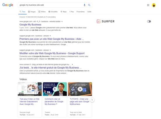 Video de Twaino dans les premieres positions des SERPs 2