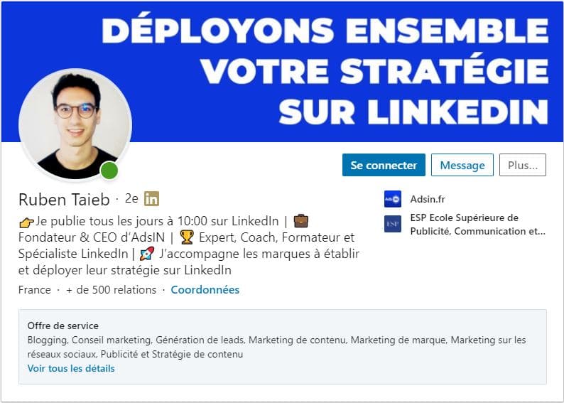 Profil LinkedIn Ruben Taieb