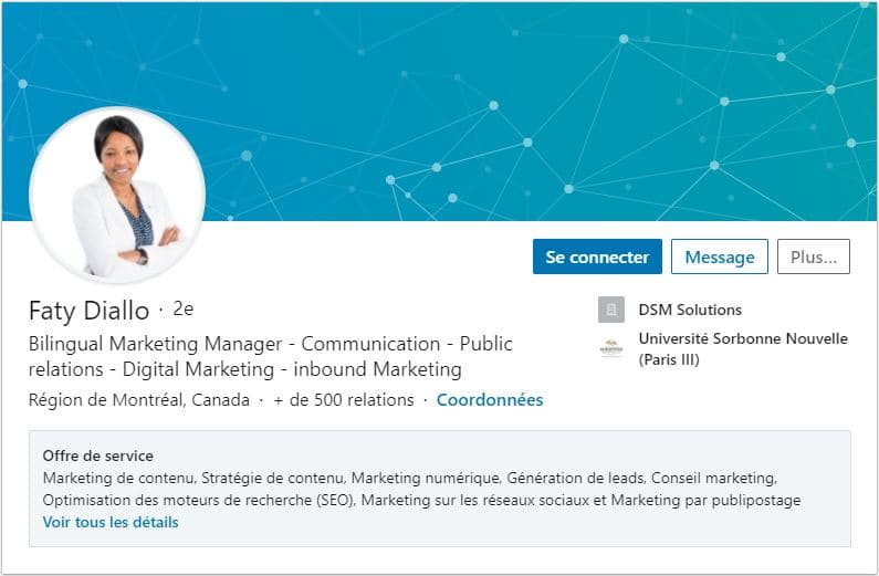 Profil LinkedIn Faty Diallo