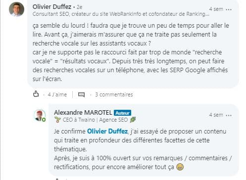 Discussions encourageant sur LinkedIn 4