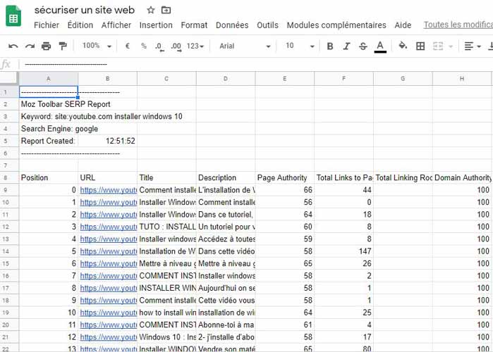 SERP exporter en CVS