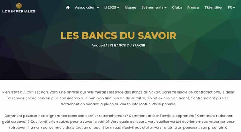 Evenement Les Bancs du Savoir de Les Imperiales